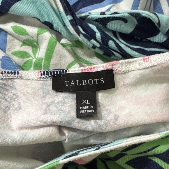 Talbots Twist Back Maxi Dress Womens Petite Small Paisley Jersey Stretch XL - Picture 6 of 6